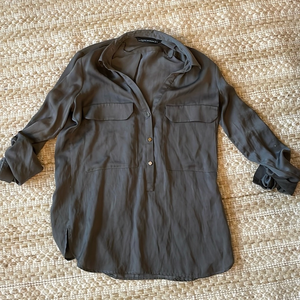 Silver/grey Zara blouse